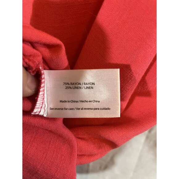 Peace & Pearls Women's Coral Pink NWT XL Rayon/Linen Dress - Picture 3 of 7